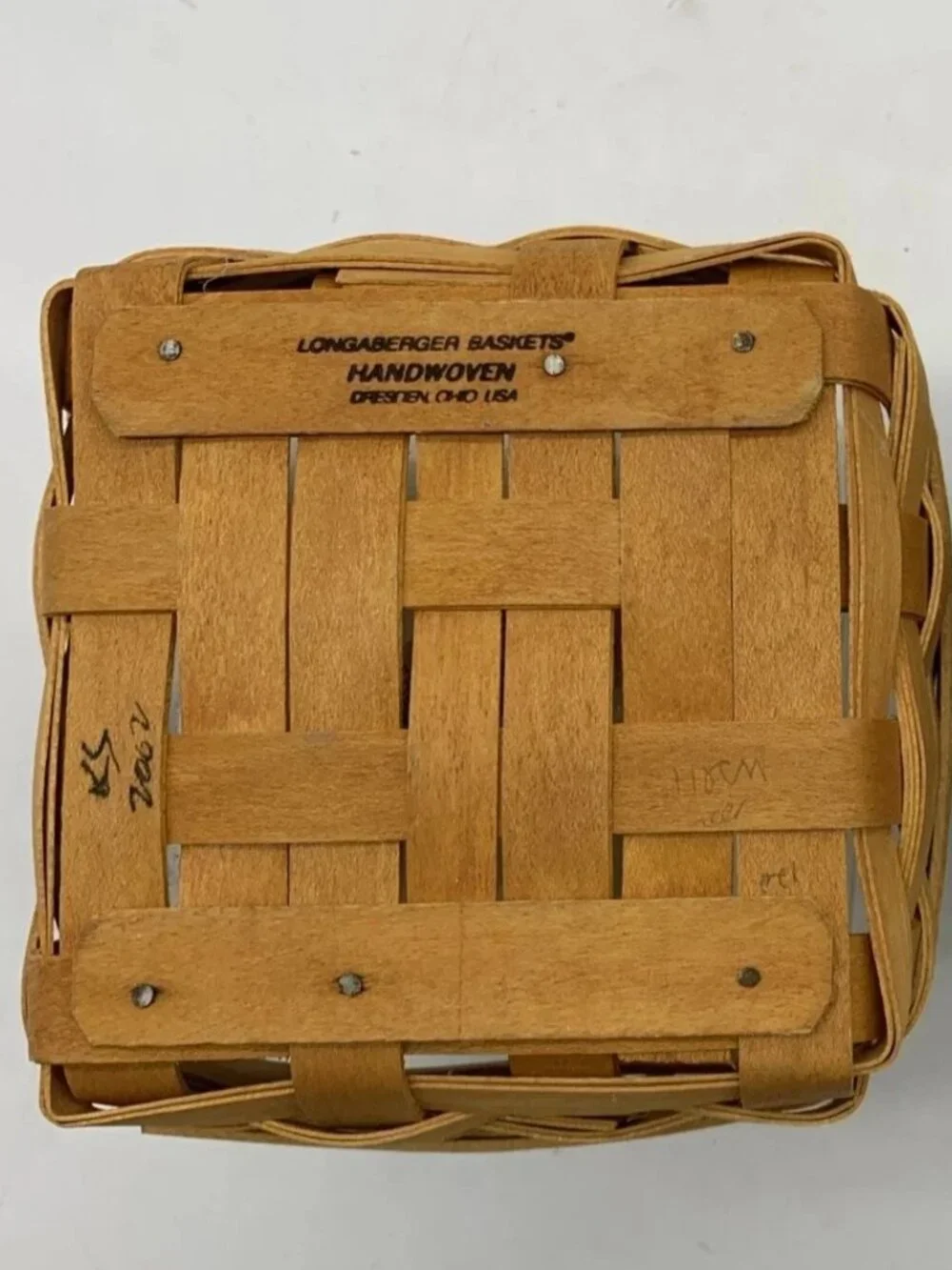 Longaberger Tarragon Booking Basket with Plastic Protector